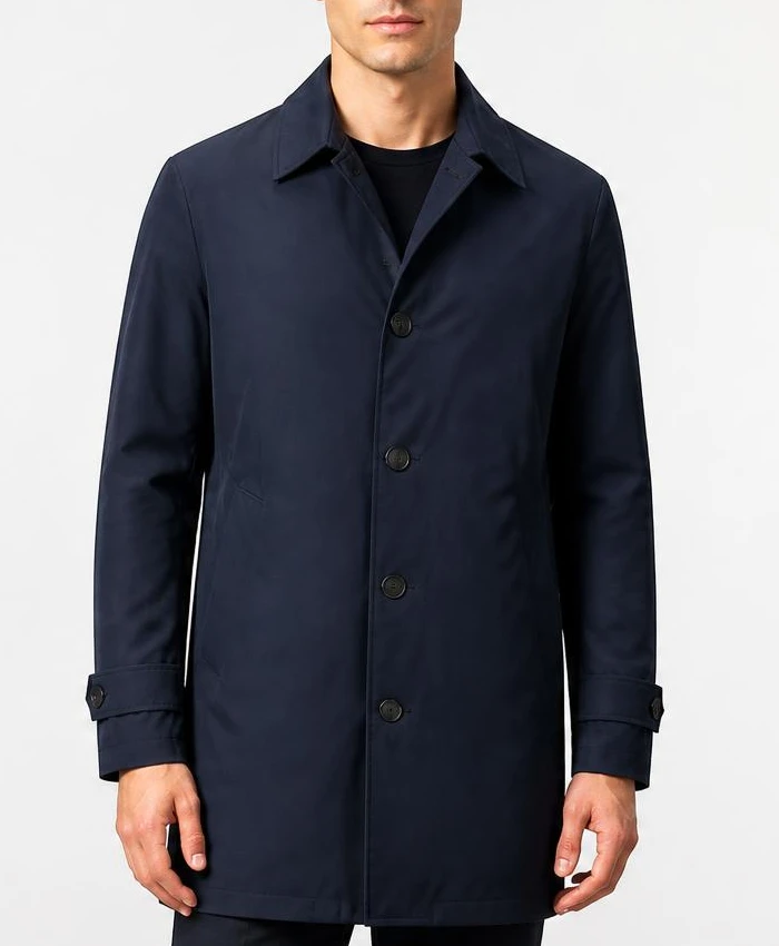 Furious 2026 Scoot McNairy Blue Cotton Overcoat