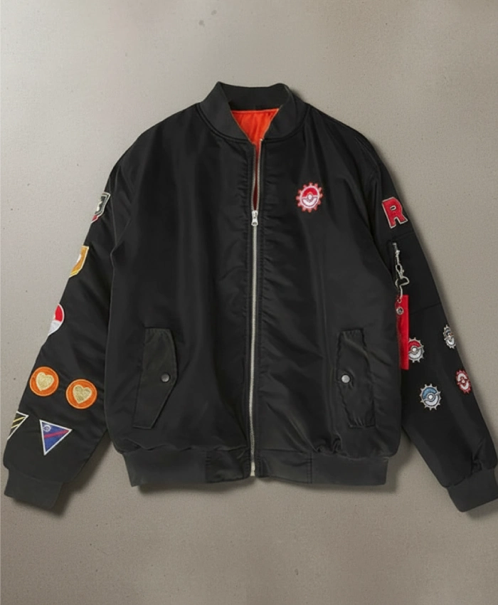 GO Trainer Gear Level 50 Pokemon Zip Up Black Bomber Jacket
