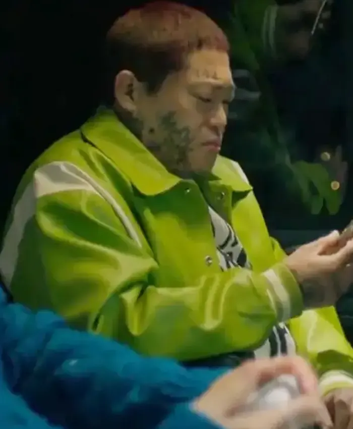 Gangnam B Side Payche Green Leather Jacket