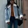 General Hospital Trina Robinson Denim Shearling Jacket