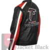 Get Atlanta Falcons Biker Black And Red Leather Jacket On Sale