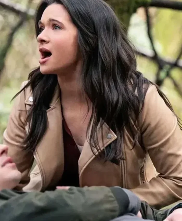 Get Cora McLeod TV Series Providence Falls Season 01 Katie Stevens Brown Leather Jacket For Sale