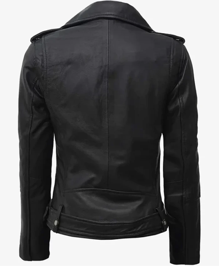 Alternative view of Fashion Asymmetrical Black Biker Leather Jacket