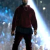 Get Now Kanye West Velour Maroon Velvet Tracksuit For Sale