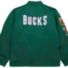 Get Now Milwaukee Bucks Vintage Green Satin Bomber Jacket For Sale