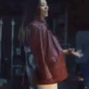 Get Now Sweetpea 2024 Nicole Lecky Maroon Leather Blazer For Unisex