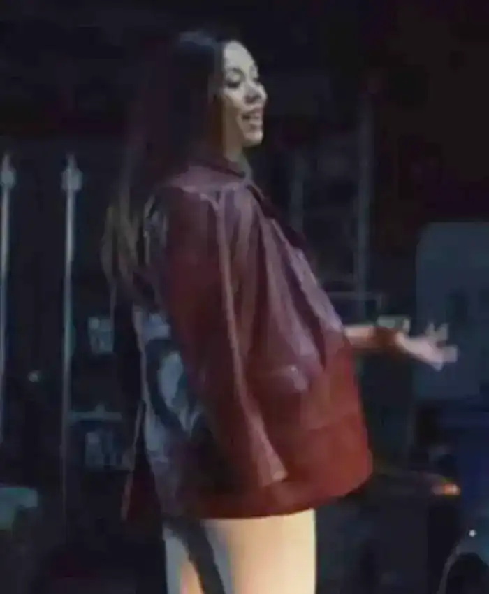 Get Now Sweetpea 2024 Nicole Lecky Maroon Leather Blazer For Unisex