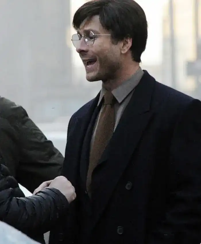Get Now The Running Man Glen Powell Trench Blue Coat For Sale