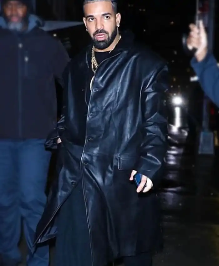 Get Now Vaffanculo Drake Black Leather Coat For Sale