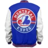 Get This Montreal Expos Blue And White WoolLeather Letterman Jacket