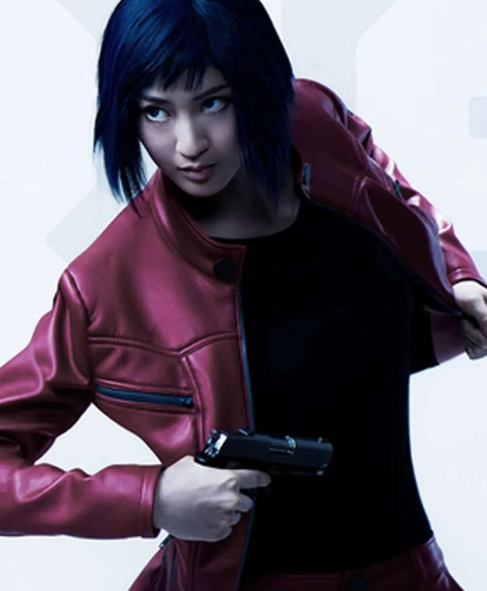 Ghost in The Shell Arise Motoko Kusanagi Maroon Leather Jacket