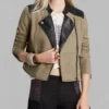 Gia The Originals Season 02 TV Series Nishi Munshi Brown Biker Jacket For Sale