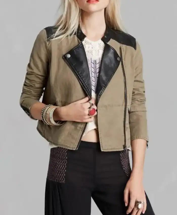 Gia The Originals Season 02 TV Series Nishi Munshi Brown Biker Jacket For Sale