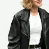 Gigi Hadid Paris Fashion Week Leather Jacket