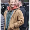 Glen Powell The Running Man Brown Jacket