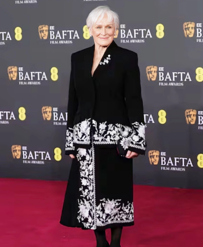 Glenn Close Bafta 2026 Floral Coat