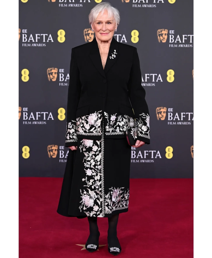 Glenn Close Bafta Floral Coat