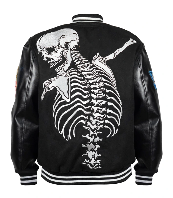 Godspeed Rod Skull James Blake Halloween Black Bomber Varsity Jacket