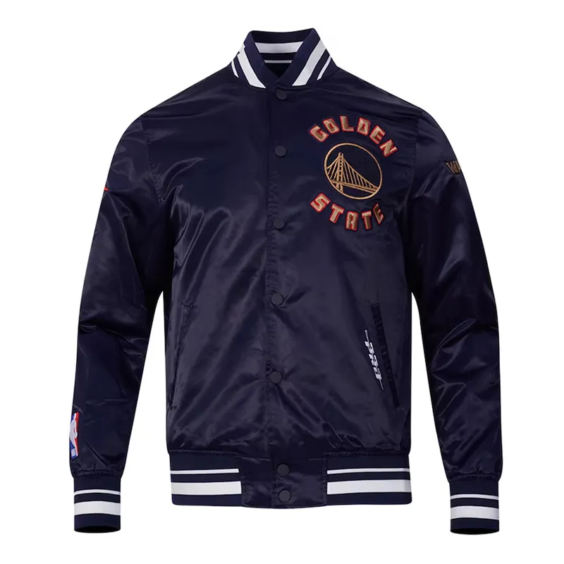 Golden State Warriors 2024 25 City Edition Chenille Navy Satin Jacket