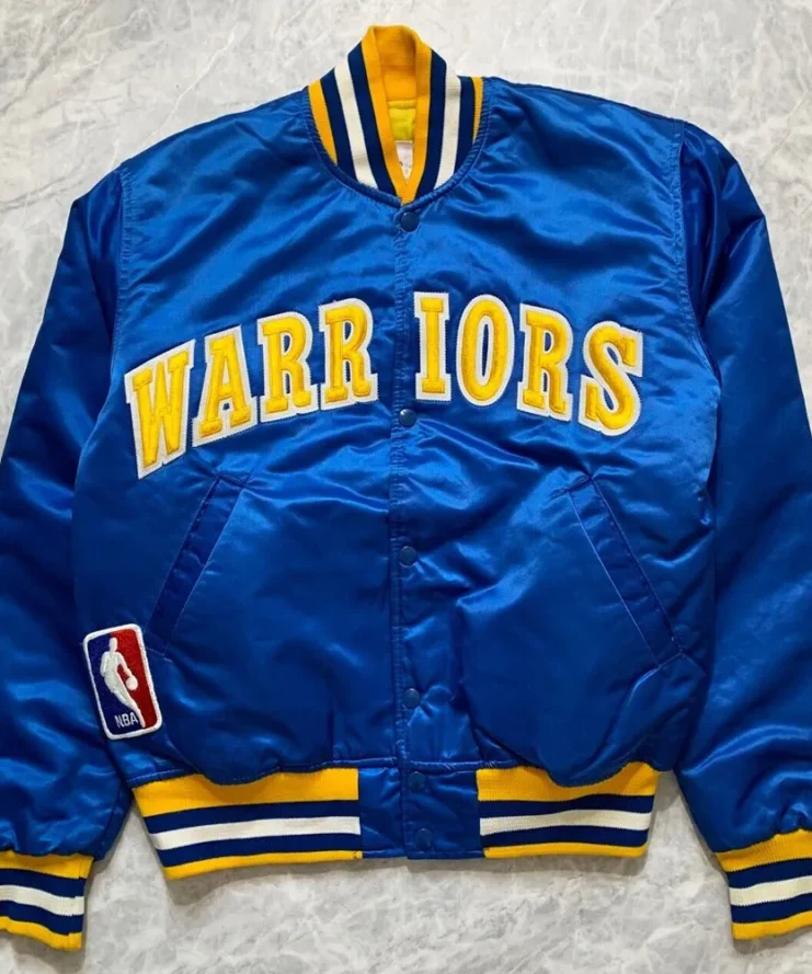 Golden State Warriors 90s NBA Royal Satin Jacket