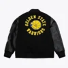 Golden State Warriors Black Out Vintage Logo Varsity Jacket Back