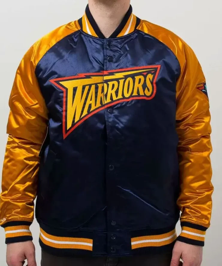 Golden State Warriors Blue And Gold Satin Jacket