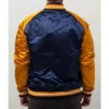 Golden State Warriors Blue And Gold Satin Jacket Back