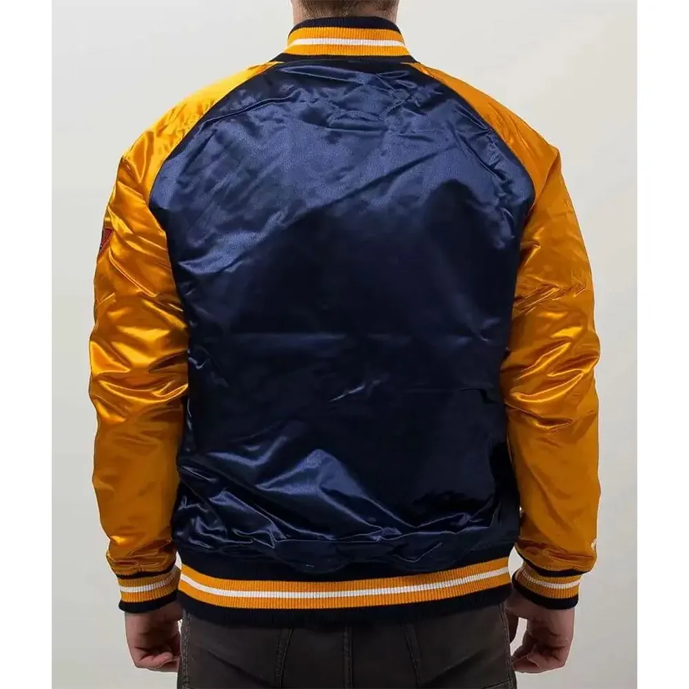 Golden State Warriors Blue And Gold Satin Jacket Back