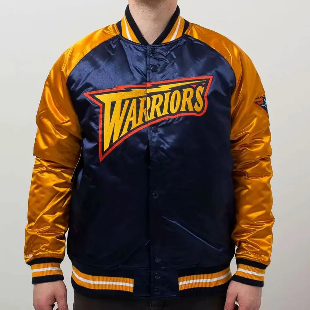 Golden State Warriors Blue And Gold Satin Jacket