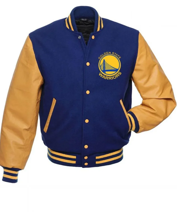 Golden State Warriors Blue And Yellow Letterman Jacket