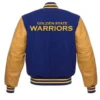 Golden State Warriors Blue And Yellow Letterman Jacket Back