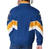 Golden State Warriors Captain Royal Varsity Satin Jacket Back