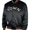 Golden State Warriors City Edition Remix Courtside Black Full Snap Bomber Jacket