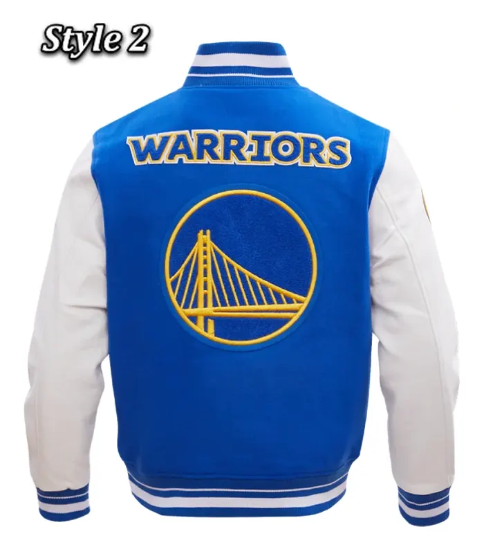 Golden State Warriors Classic Rib Wool Varsity Jacket 1
