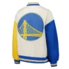 Golden State Warriors Color Block Bomber Full Snap Jacket Back