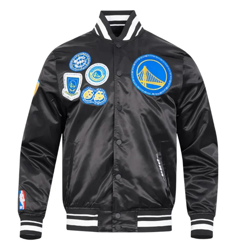 Golden State Warriors Diy Pick Stitch Classic Rib Satin Jacket