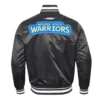 Golden State Warriors Diy Pick Stitch Classic Rib Satin Jacket Back
