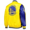 Golden State Warriors Fast Break Royal Yellow Satin Jacket Back
