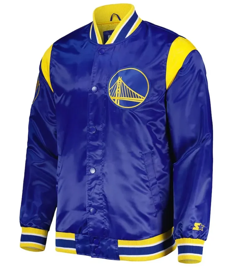 Golden State Warriors Force Play Royal Satin Jacket