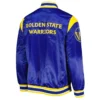 Golden State Warriors Force Play Royal Satin Jacket Back