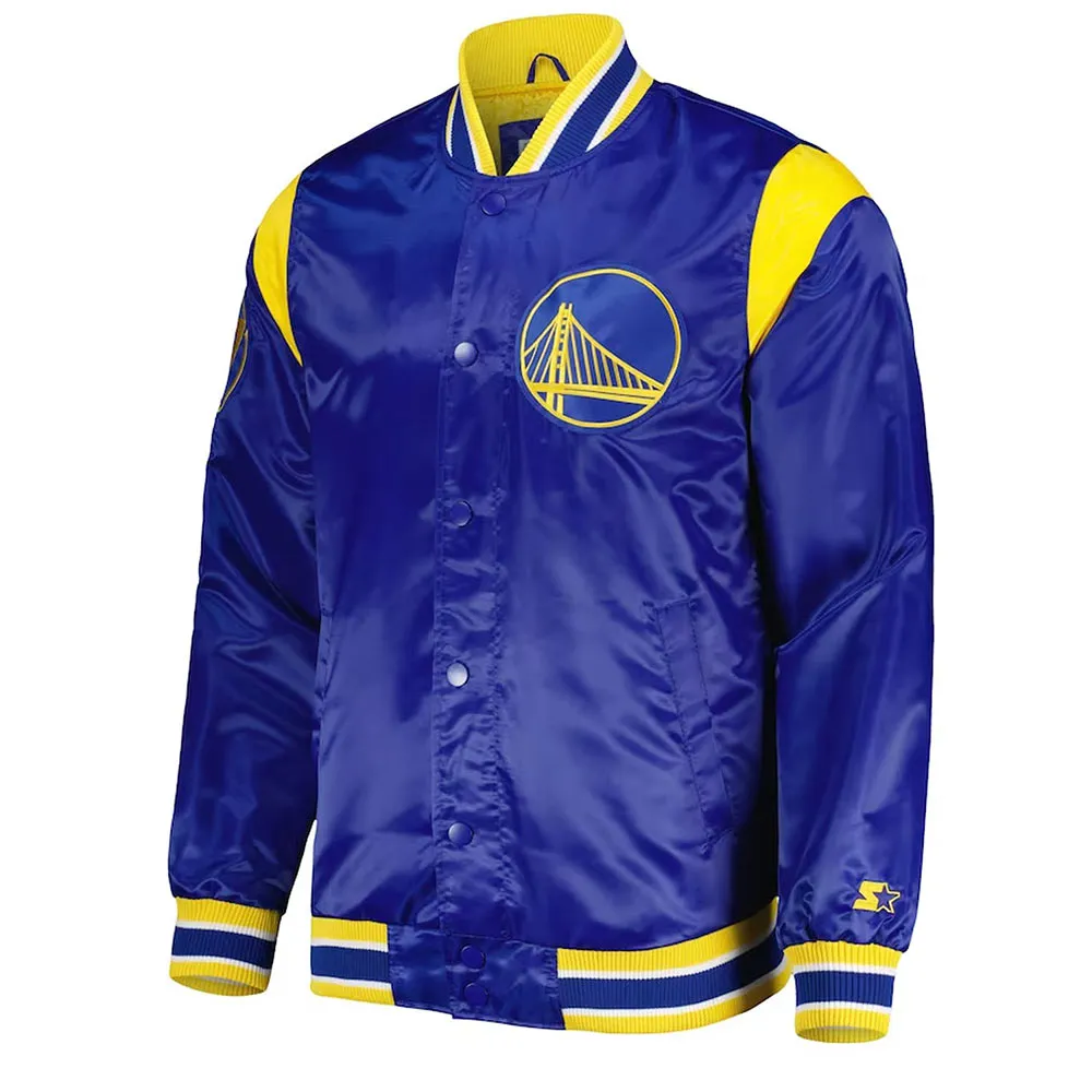 Golden State Warriors Force Play Royal Satin Jacket