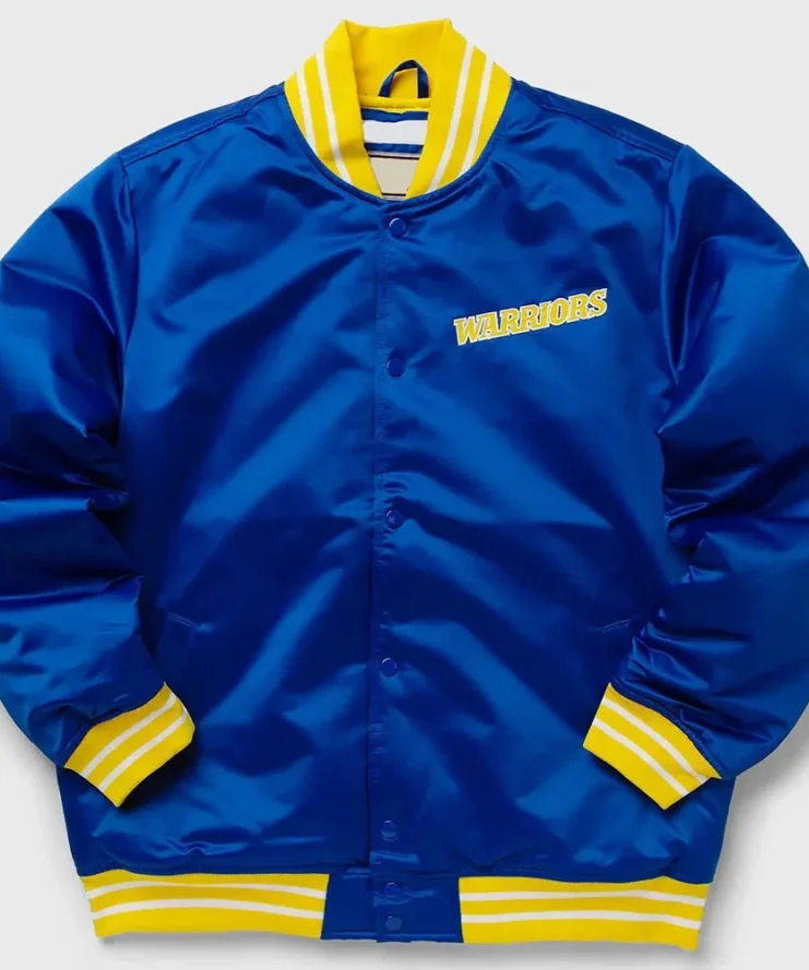 Golden State Warriors Heavyweight Royal Satin Jacket