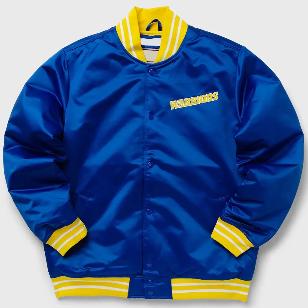 Golden State Warriors Heavyweight Royal Satin Jacket