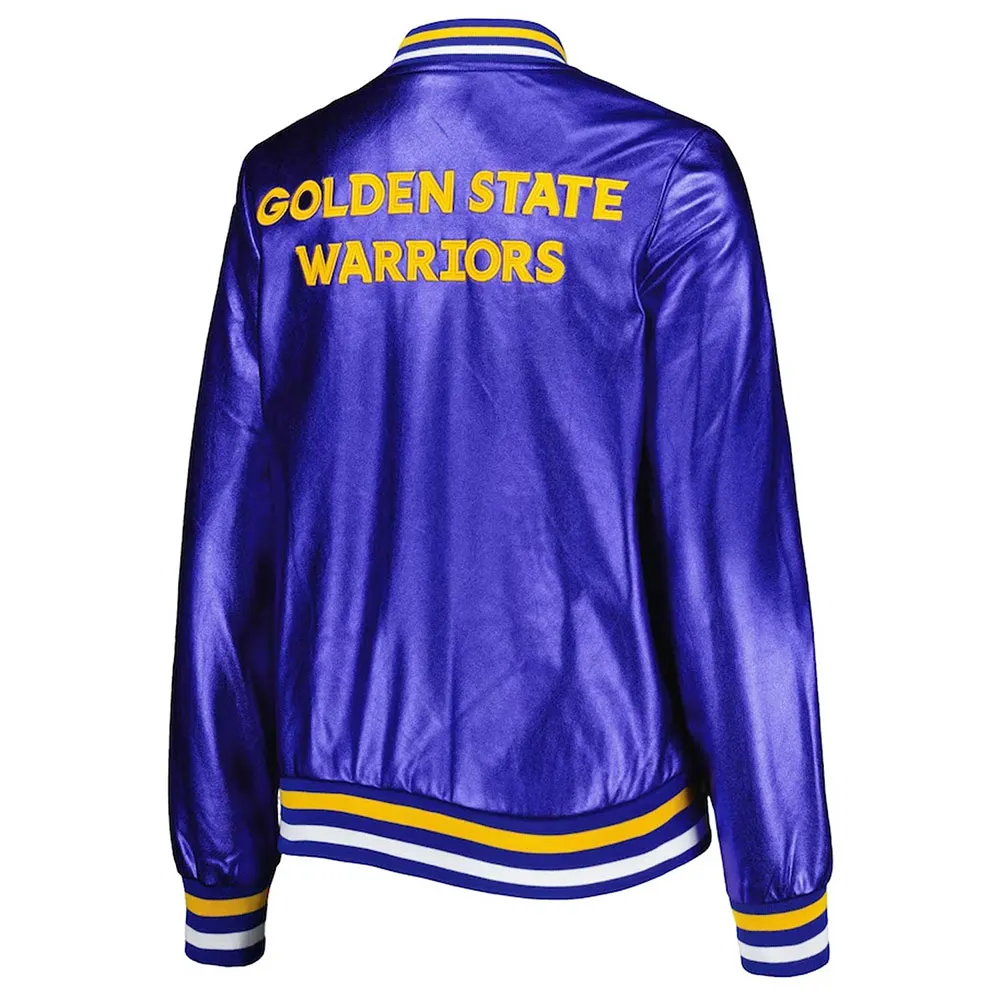 Golden State Warriors Metallic Royal Jacket Back