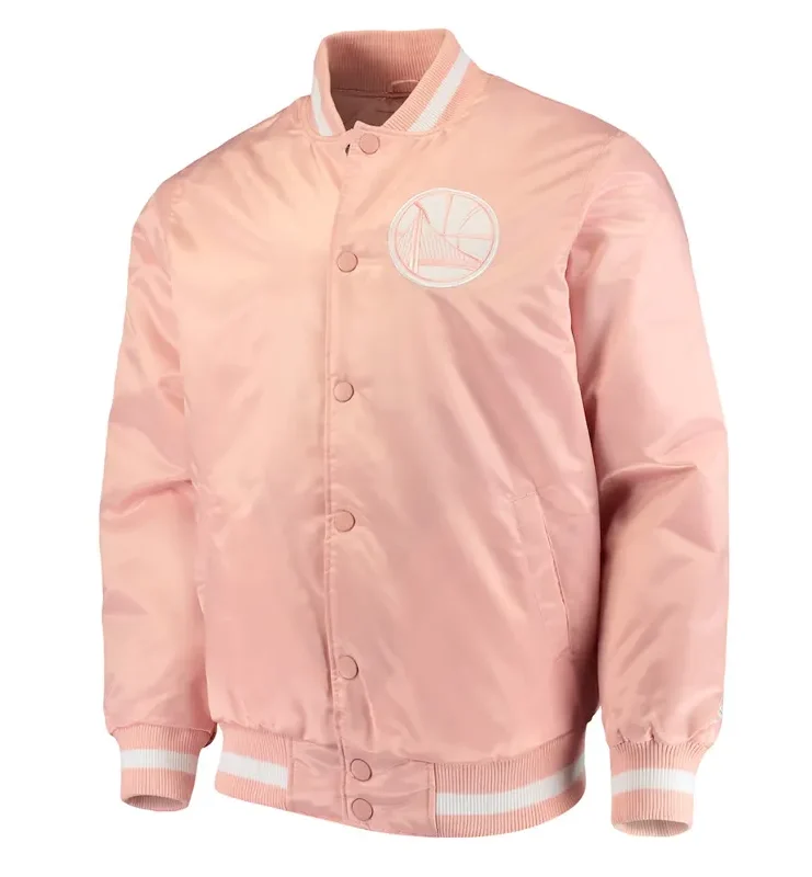 Golden State Warriors Pink Satin Jacket