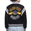 Golden State Warriors Printed Logo Varsity Satin Jacket Back