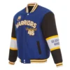 Golden State Warriors Royal And Black Varsity Wool Jacket