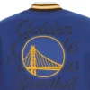 Golden State Warriors Royal And Black Varsity Wool Jacket Back
