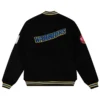 Golden State Warriors Varsity Black Wool Jacket Back