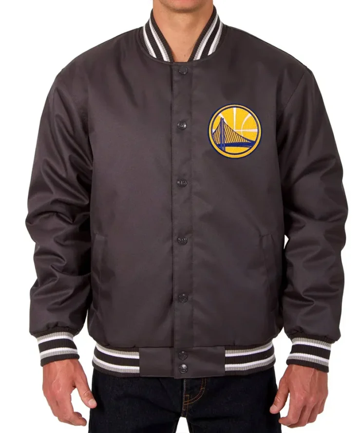 Golden State Warriors Varsity Poly Twill Charcoal Jacket